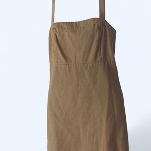 Mini Courdory Overalls Khaki & Blue dress M